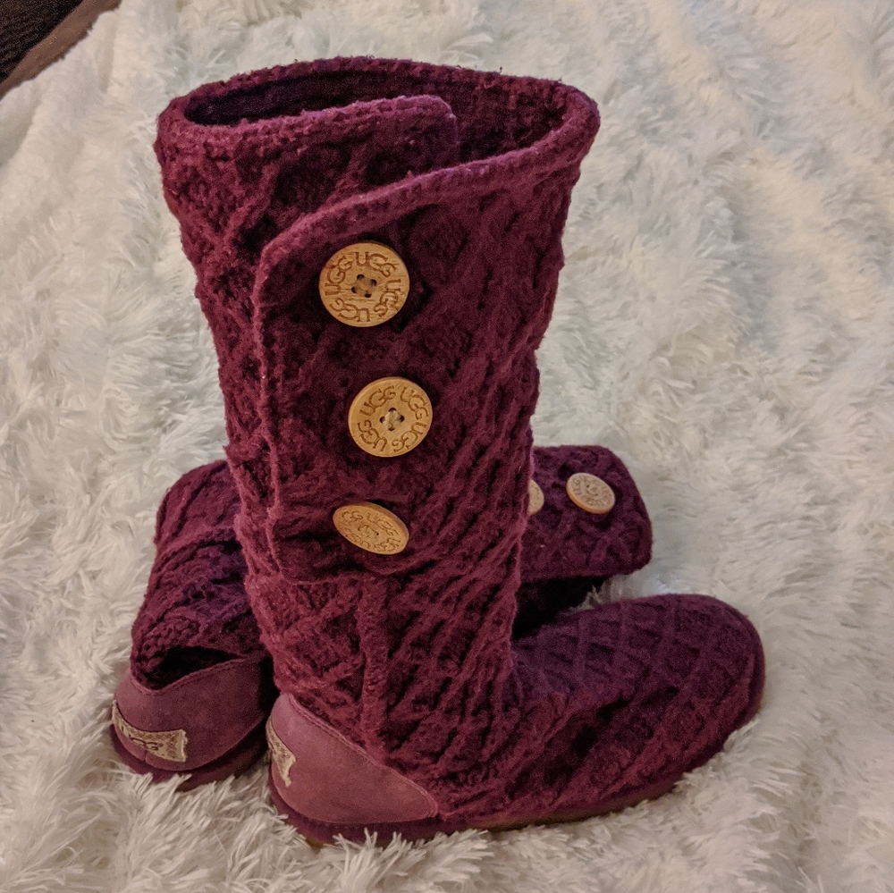 UGG knitted button up boots
